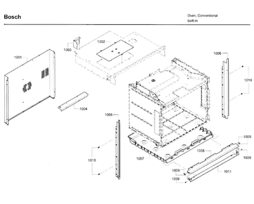 Frame Diagram and Parts List for HBL5750UC 09 Bosch Microwave
