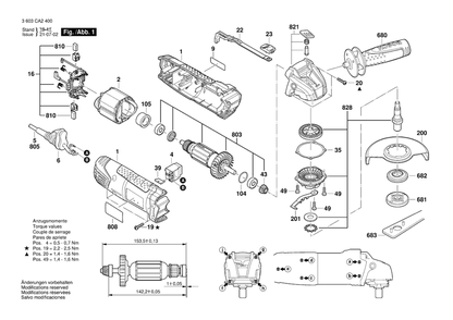 Part Location Diagram of 2604460147 Bosch Power Supply Cord Gb 230v 2,65m 2 X 1,0mm H05 Vv-F