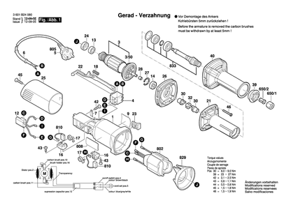 Part Location Diagram of 1607014145 Bosch Tool BRUSH SET