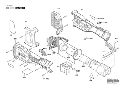 Part Location Diagram of 1600A02W99 Bosch Electronic Module