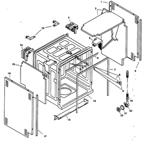 Tank Assy Diagram and Parts List for SHU6802UC 12 Bosch Dishwasher