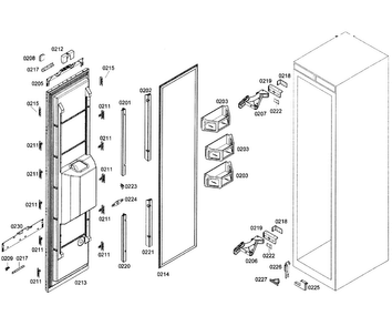 Door Assy Diagram and Parts List for T18ID80NLP 43 Thermador Freezer
