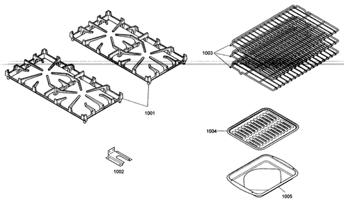 Accessory Diagram and Parts List for PRG364EDH02  Thermador Range