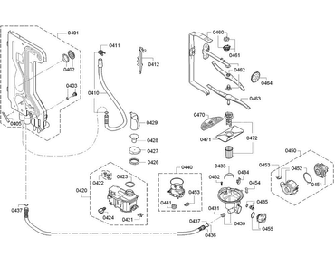 Pump Diagram and Parts List for SGX68U55UC C6 Bosch Dishwasher