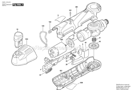 Page A Diagram and Parts List for PS10 3601J19U10 Bosch Screwdriver