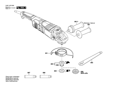 Part Location Diagram of 160202509Z Bosch Tool AUXILIARY HANDLE