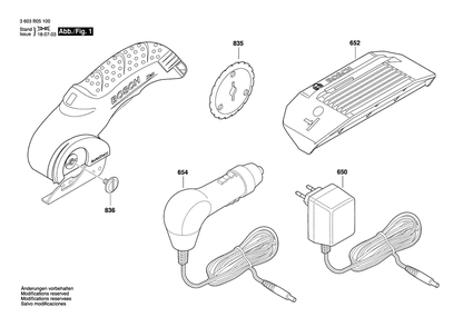 Part Location Diagram of 1600A000CU Bosch Cutting Knife