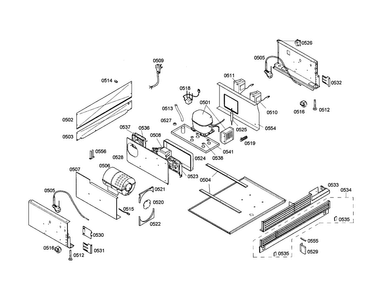 Compressor/condenser Diagram and Parts List for T30IR70CSS-01  Thermador Refrigerator