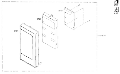 Control Panel Diagram and Parts List for HMV8051U 01 Bosch Microwave