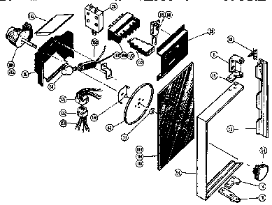 Power Compartment Door Diagram and Parts List for MTR37  Thermador Microwave