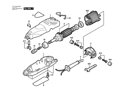 Diagram Diagram and Parts List for 300 F 013 030 000 Bosch Multi-Tool