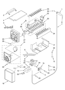 Icemaker Parts Diagram and Parts List for KBUDT4265E 04 Thermador Refrigerator