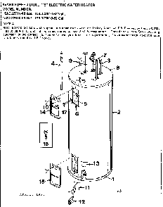 Non-functional Replacement Parts Diagram and Parts List for 153322810  Kenmore Water Heater