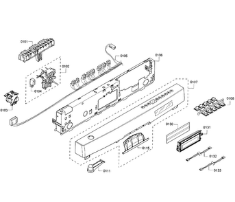 Control Panel Diagram and Parts List for SHE68R56UC 69 Bosch Dishwasher