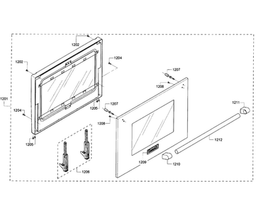 Large Door Diagram and Parts List for PRD486GDHC 03 Thermador Range