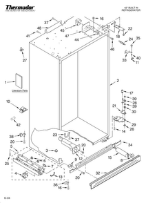 Cabinet Parts Diagram and Parts List for KBUDT4270A 02 Thermador Refrigerator