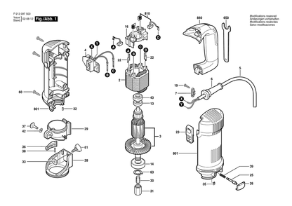 Diagram Diagram and Parts List for 975 F 013 097 500 Bosch Router