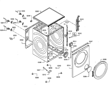 Cabinet Diagram and Parts List for WAT28401UC 09 Bosch Washer