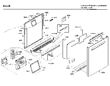 Door Diagram and Parts List for SHP88PW55N 01 Bosch Dishwasher