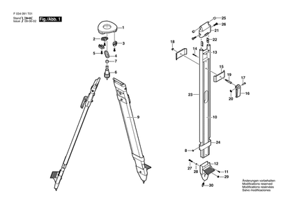 Part Location Diagram of 2610A09576 Bosch Tool COMPOSITE SHOE RT20 TRIPOD USE