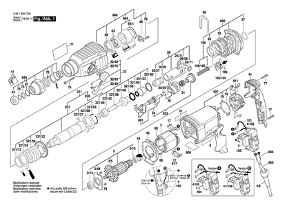 Part Location Diagram of 1617000558 Bosch Motor Housing Blue