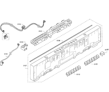 Control Panel Diagram and Parts List for SHV53T53UC 01 Bosch Dishwasher