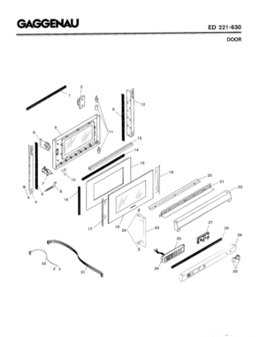 04 - DOOR Diagram and Parts List for ED221-630  Bosch Range