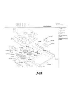 Electric Cooktop Diagram and Parts List for NES736UC 01 Bosch Cooktop
