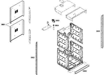 Cabinet Assy Diagram and Parts List for HBN3520UC 01 Bosch Wall Oven