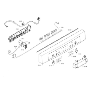Control Panel Diagram and Parts List for SHE3AR55UC 12 Bosch Dishwasher
