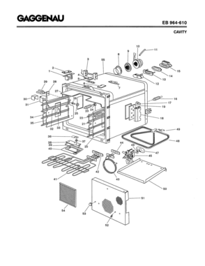 02 - CAVITY Diagram and Parts List for EB964-610  Bosch Range