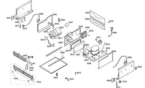 Compressor Diagram and Parts List for B24IR70NSP 07 Bosch Freezer