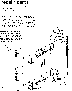 Replacement Parts Diagram and Parts List for 153328611  Kenmore Water Heater