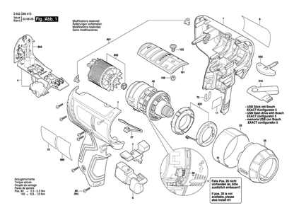 Diagram Diagram and Parts List for 3602D96410  Bosch Screwdriver