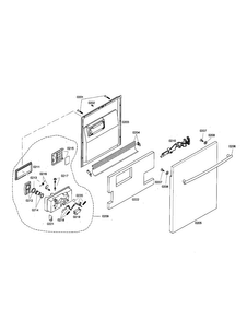 Door Diagram and Parts List for SHX46L05UC 18 Bosch Dishwasher