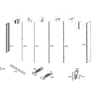 Strips Diagram and Parts List for T36IT71NNP 08 Thermador Refrigerator