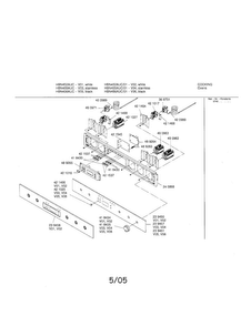 Fascia Panel Diagram and Parts List for HBN452AUC 01 Bosch Wall Oven