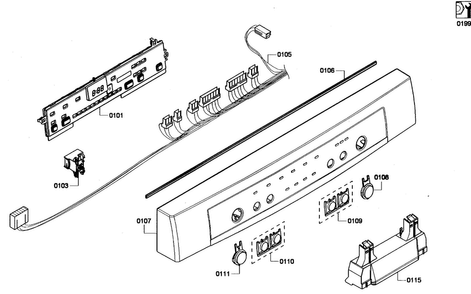 Control Panel Diagram and Parts List for SHE4AP05UC 03 Bosch Dishwasher