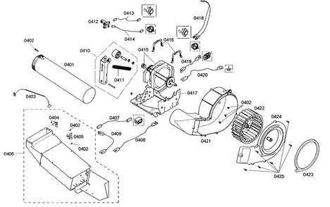 Motor/heater Diagram and Parts List for WTMC532SUS 02 Bosch Dryer