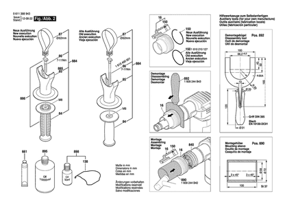 Section 2 Diagram and Parts List for GSH388 0611388904 Bosch Demolition Hammer
