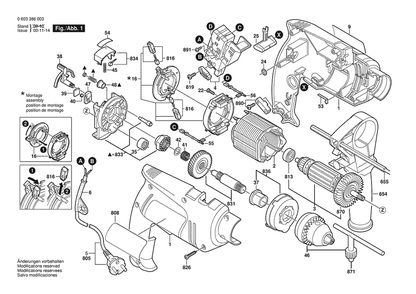 Section 1 Diagram and Parts List for PSB650-2 0603386032 Bosch Hammer Drill