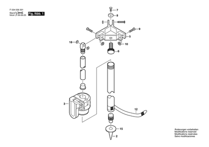 Diagram Diagram and Parts List for 4250QL F 034 056 301 Bosch Tool Stand & Cart