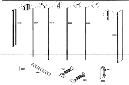 Molding Diagram and Parts List for B24ID80NLP 01 Bosch Freezer