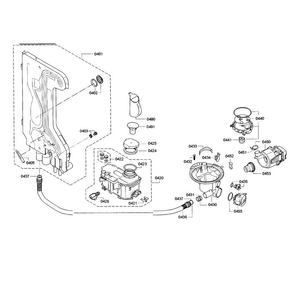 Pump Assy Diagram and Parts List for SGE63E15UC 86 Bosch Dishwasher