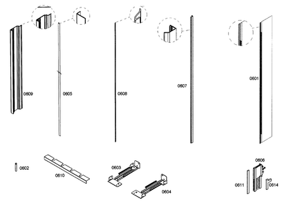 Trim Diagram and Parts List for T24IR70NSP 27 Thermador Refrigerator