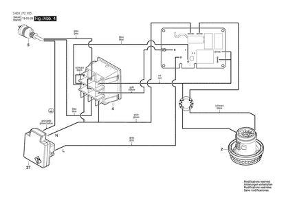 Section 4 Diagram and Parts List for GAS12-25PL 3601J7C130 Bosch Utility Vacuum