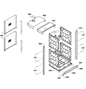 Cabinet Diagram and Parts List for HBN3550UC 06 Bosch Wall Oven