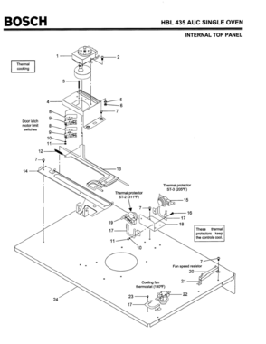 03 - INTERNAL TOP PANEL Diagram and Parts List for HBL435AUC(FD8202-)  Bosch Wall Oven