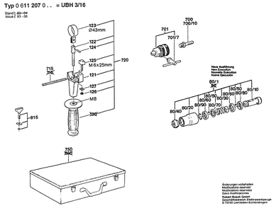 Bosch Ubh 3-16 (0611207034) 2 Diagram and Parts List for 16 0611207034 Bosch Hammer Drill