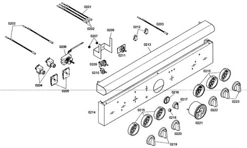 Control Panel Diagram and Parts List for PRG364EDG02  Thermador Range